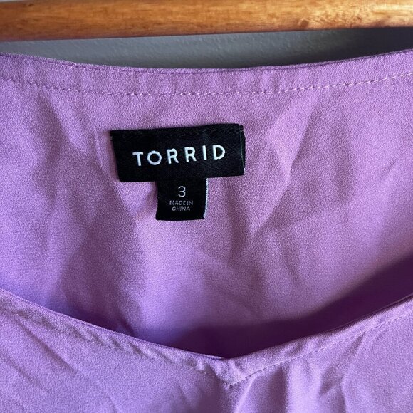 Torrid  Purple Blouse T-Shirt Flowy Size 3 Light Weight Business Casual Plus - Picture 3 of 8